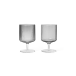Ferm Living Ferm Living Ripple Wijnglazen - Set van 2 - smoked grey
