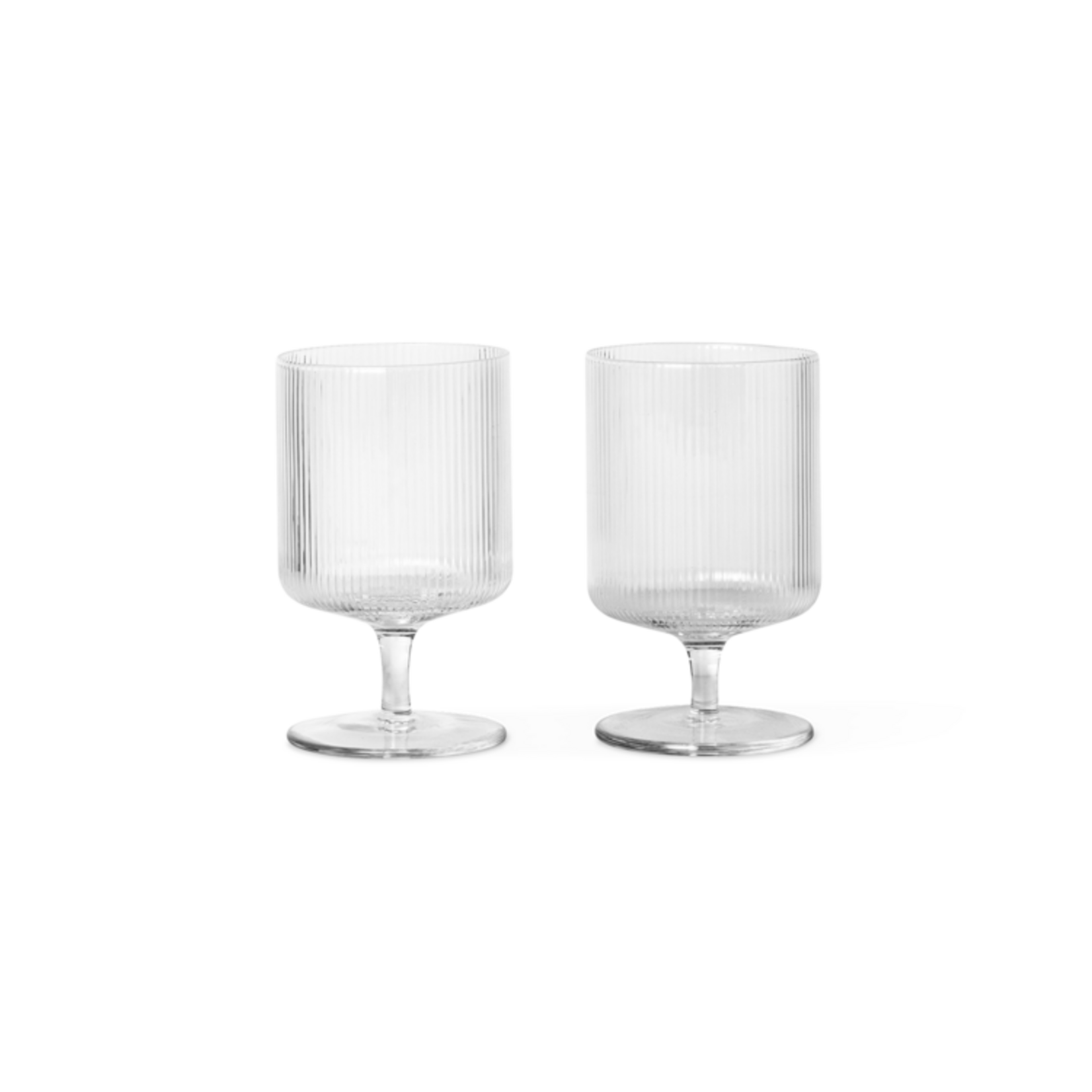 Ferm Living  Ferm Living Verres à vin Ripple - Lot de 2 - transparent