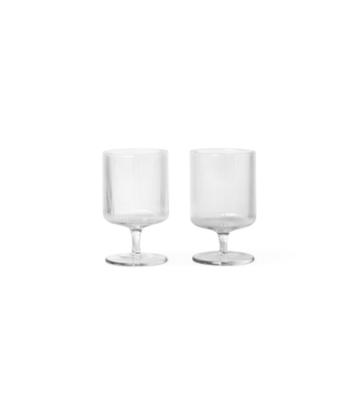 Ferm Living Ferm Living Verres à vin Ripple - Lot de 2 - transparent