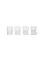 Ferm Living Ferm Living Ripple Kleine Borrelglazen - Set van 4 - helder