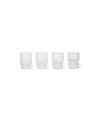 Ferm Living Ferm Living Ripple Small Shot glasses - Lot de 4 - transparent