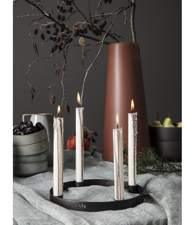 Ferm Living Ferm Living Porte-bougies rond noir Ø25 cm