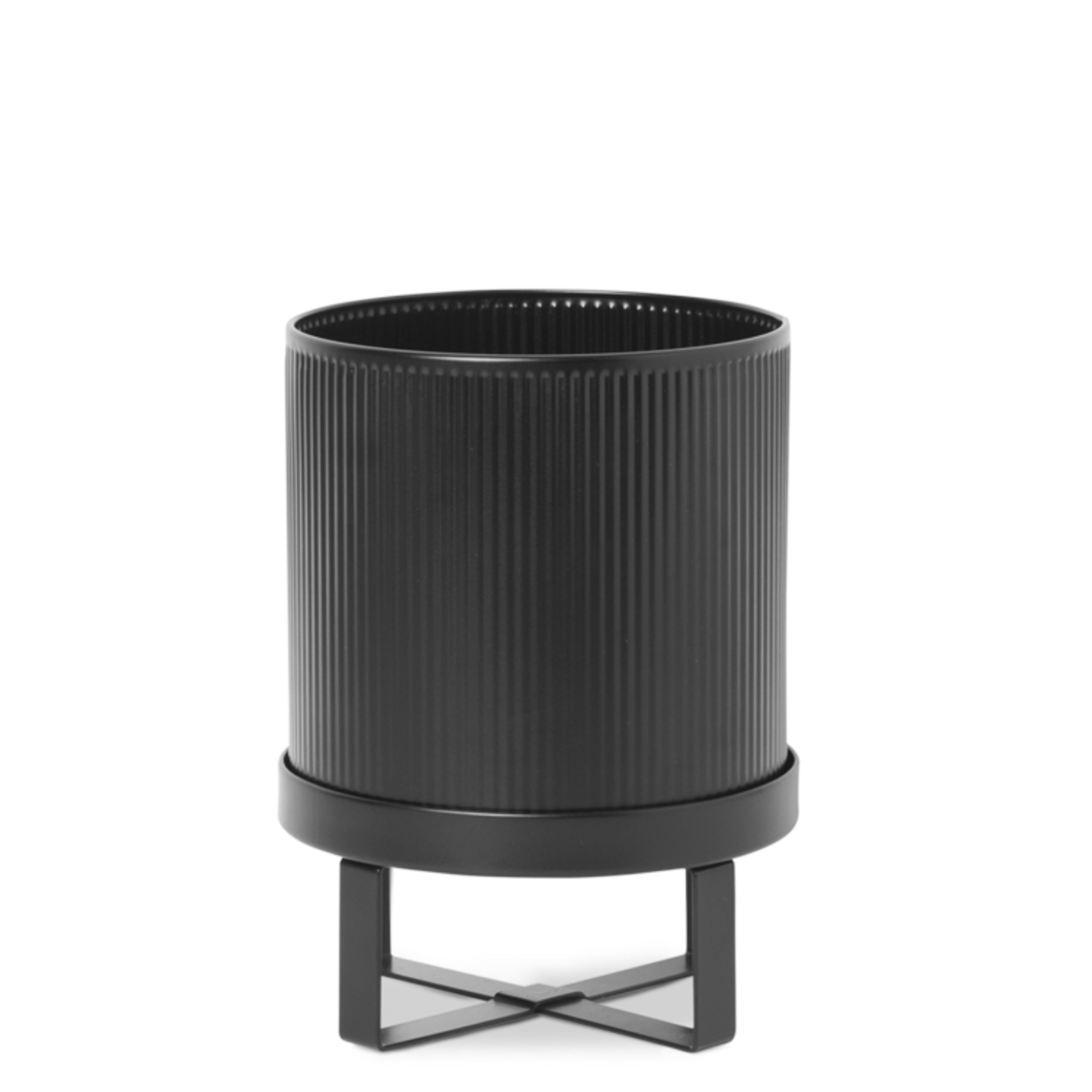 Ferm Living Ferm Living Bau Bloempot met houder/onderschaal klein zwart