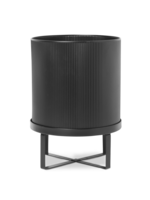 Ferm Living Ferm Living Bau Bloempot met houder/onderschaal Groot zwart