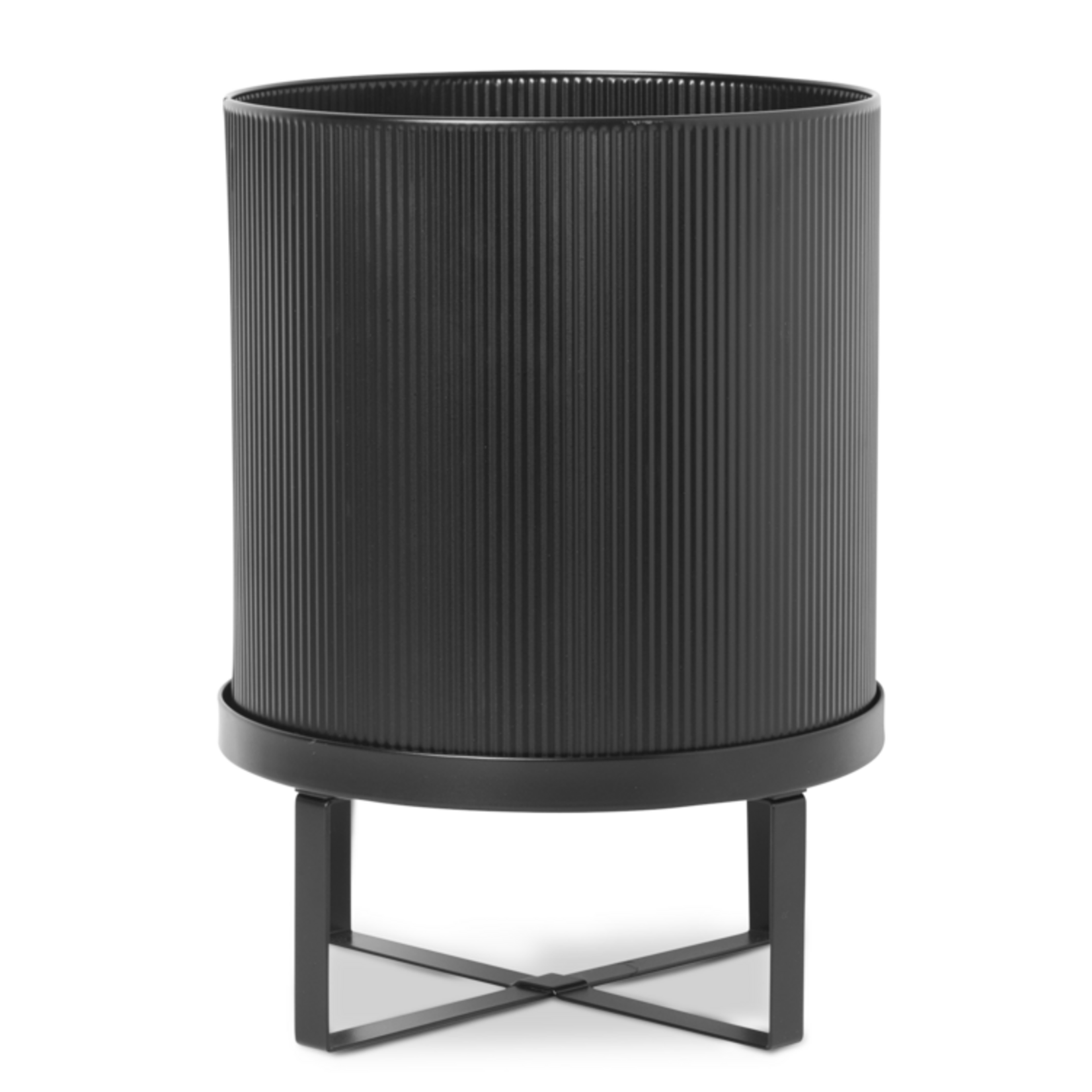 Ferm Living Ferm Living Bau Pot de fleurs avec support/bol inférieur Grand noir