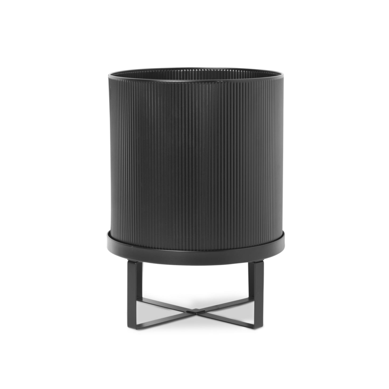 Ferm Living Ferm Living Bau Pot de fleurs avec support/bol inférieur Grand noir