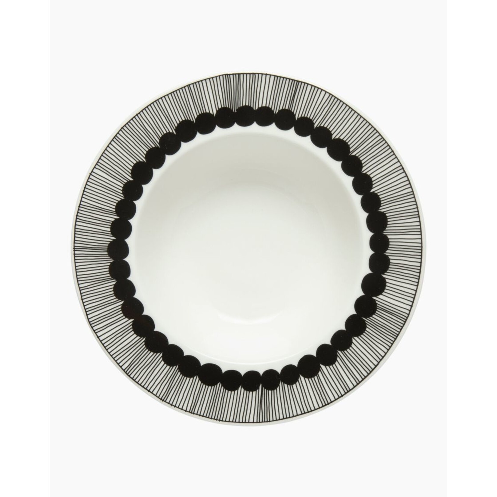 Marimekko Marimekko Oiva Siirtolapuutarha Diep Bord 20cm - Wit-Zwart