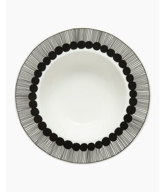 Marimekko Marimekko Oiva Siirtolapuutarha Diep Bord 20cm - Wit-Zwart