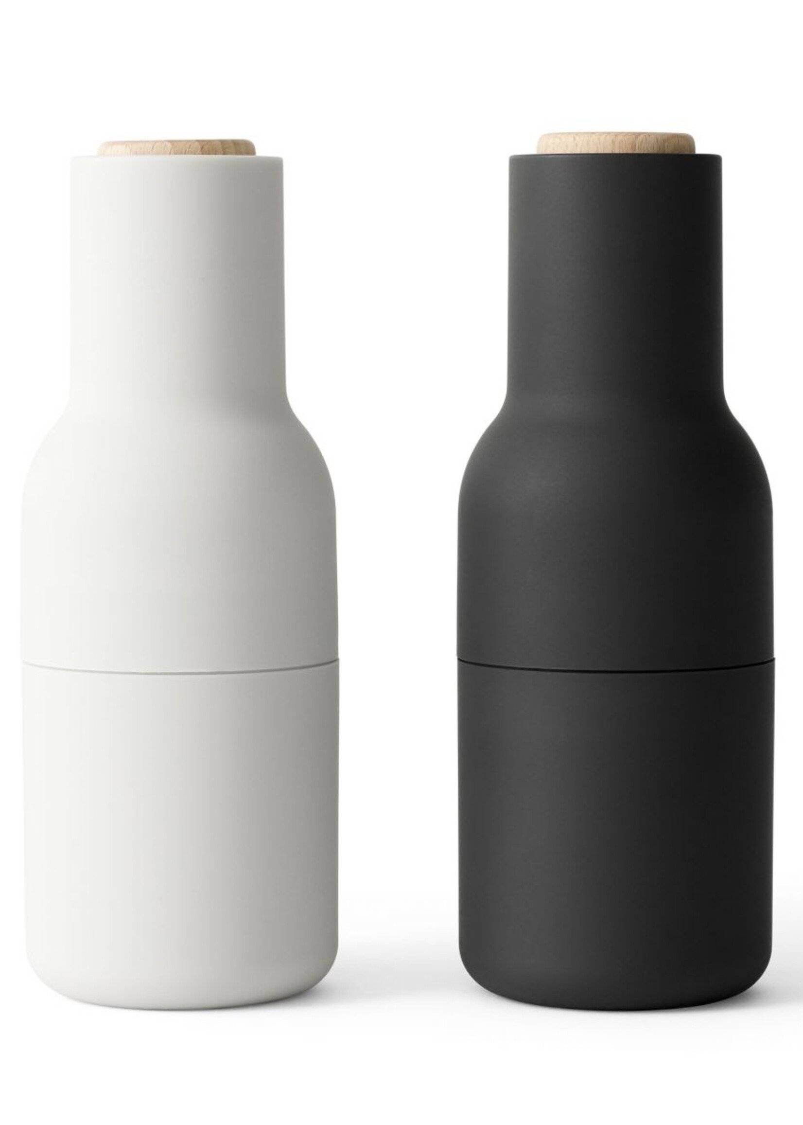 Menu - Bottle grinder - Peper-en Zoutmolen - Ash - Carbon - Beuk - Set van 2