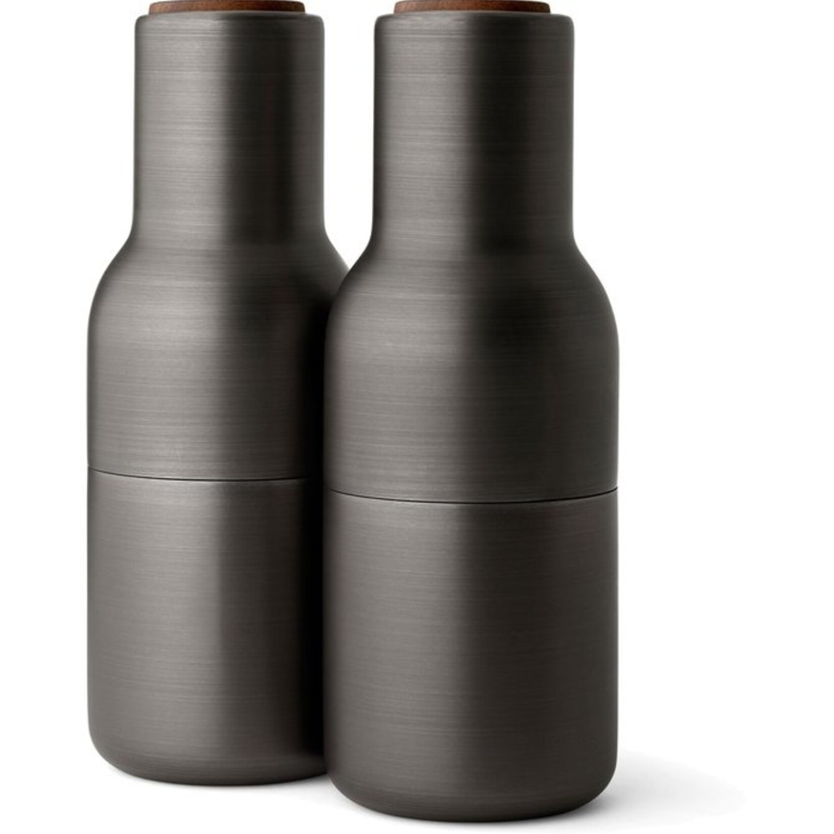 Menu - Bottle Grinder - Peper- en Zoutmolen - Zwart Messing -Set van 2