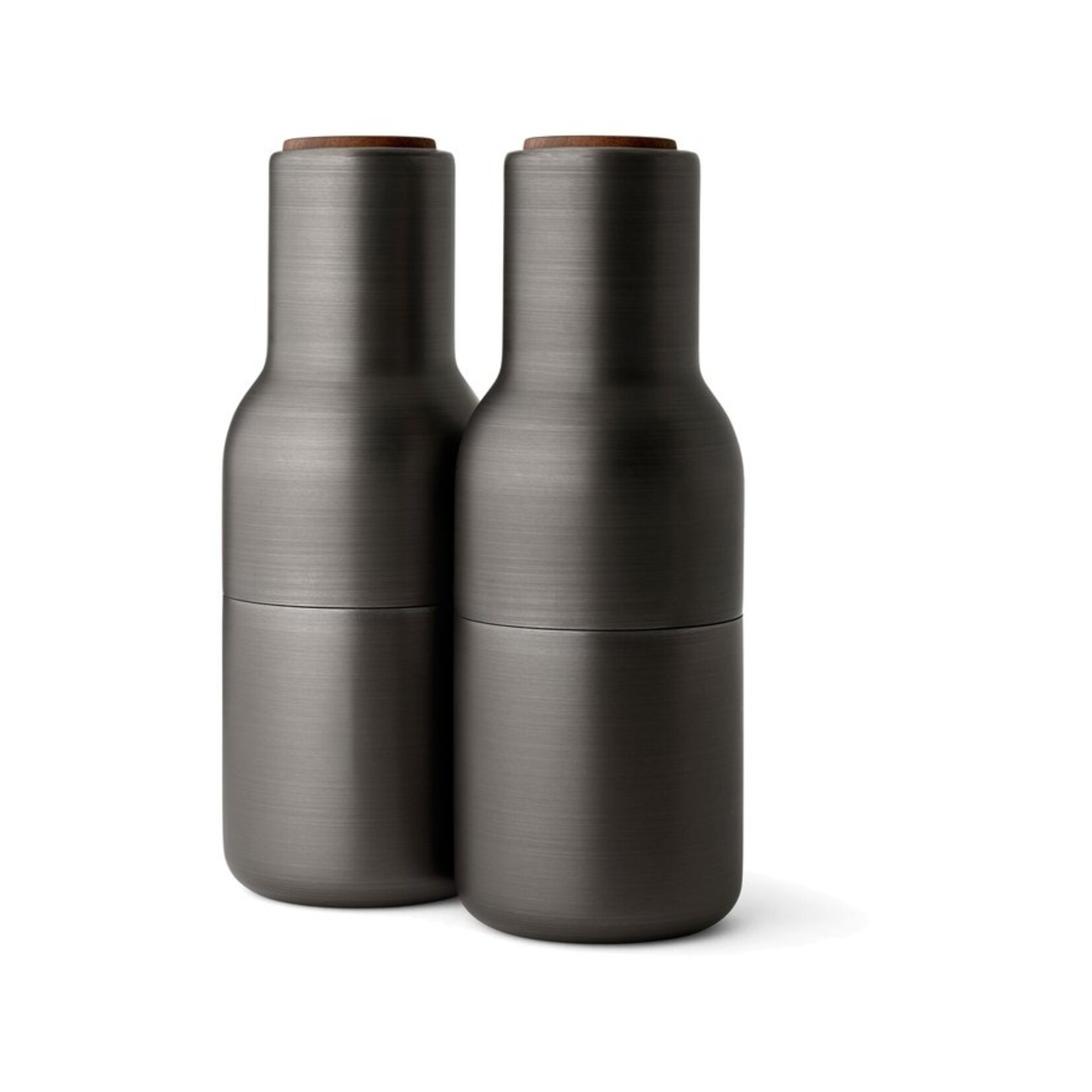 Menu - Bottle Grinder - Peper- en Zoutmolen - Zwart Messing -Set van 2