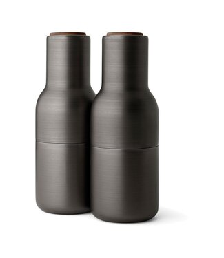 Menu - Bottle Grinder - Peper- en Zoutmolen - Zwart Messing -Set van 2