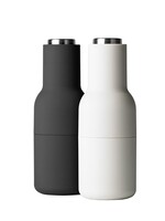 Menu - Bottle Grinder - Peper- & Zoutmolen - Ash/Carbon Steel - Zwart/Lichtgrijs RVS - Set van 2