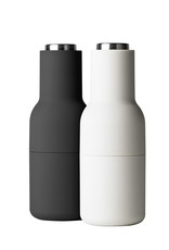 Menu - Bottle Grinder - Peper- & Zoutmolen - Ash/Carbon Steel - Zwart/Lichtgrijs RVS - Set van 2