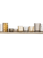 Bloomingville Bloomingville - Waxinelichtjes - Glas/Hout - Bruin - set van 10 - L56xH10xB14 cm