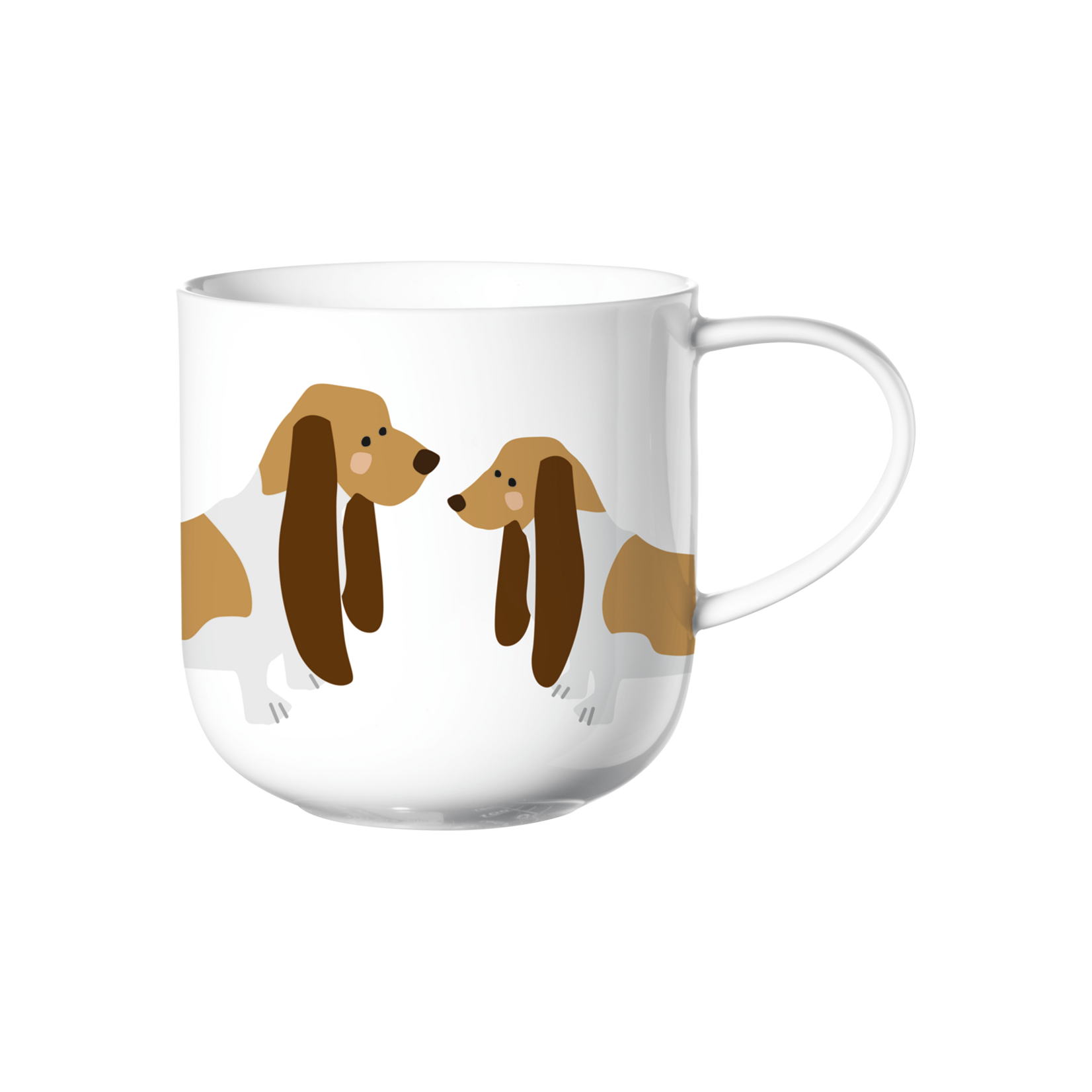 ASA ASA Coppa Katten en Honden Kop Basset Hound Porselein Wit