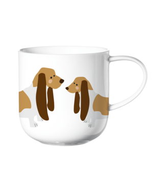 ASA ASA Coppa Katten en Honden Kop Basset Hound Porselein Wit