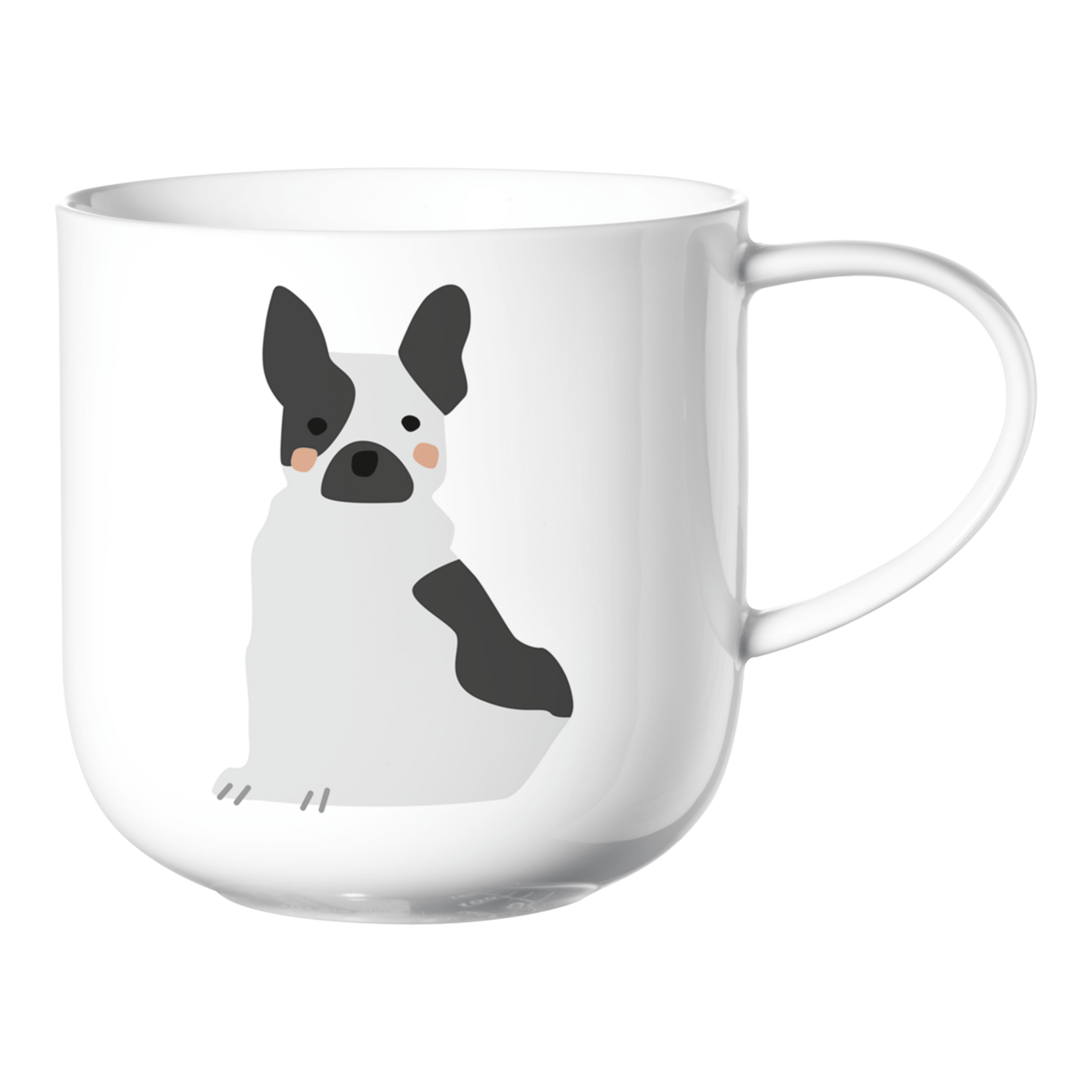 ASA ASA Coppa Katten en Honden Kop Franse Bulldog Porselein Wit