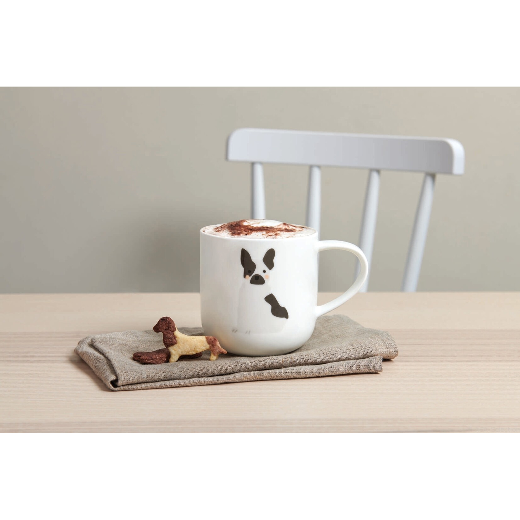 ASA ASA Coppa Katten en Honden Kop Franse Bulldog Porselein Wit