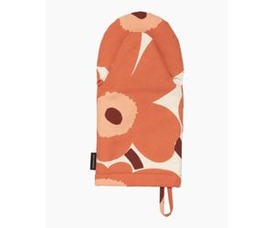 Marimekko Pieni Unikko Ovenwanten Gebloemd Oranje Katoen - Atmosvert