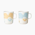 Marimekko Marimekko Oiva / Suur Unikko Set van 2 Mokken Wit Aqua blauw 2,5dl
