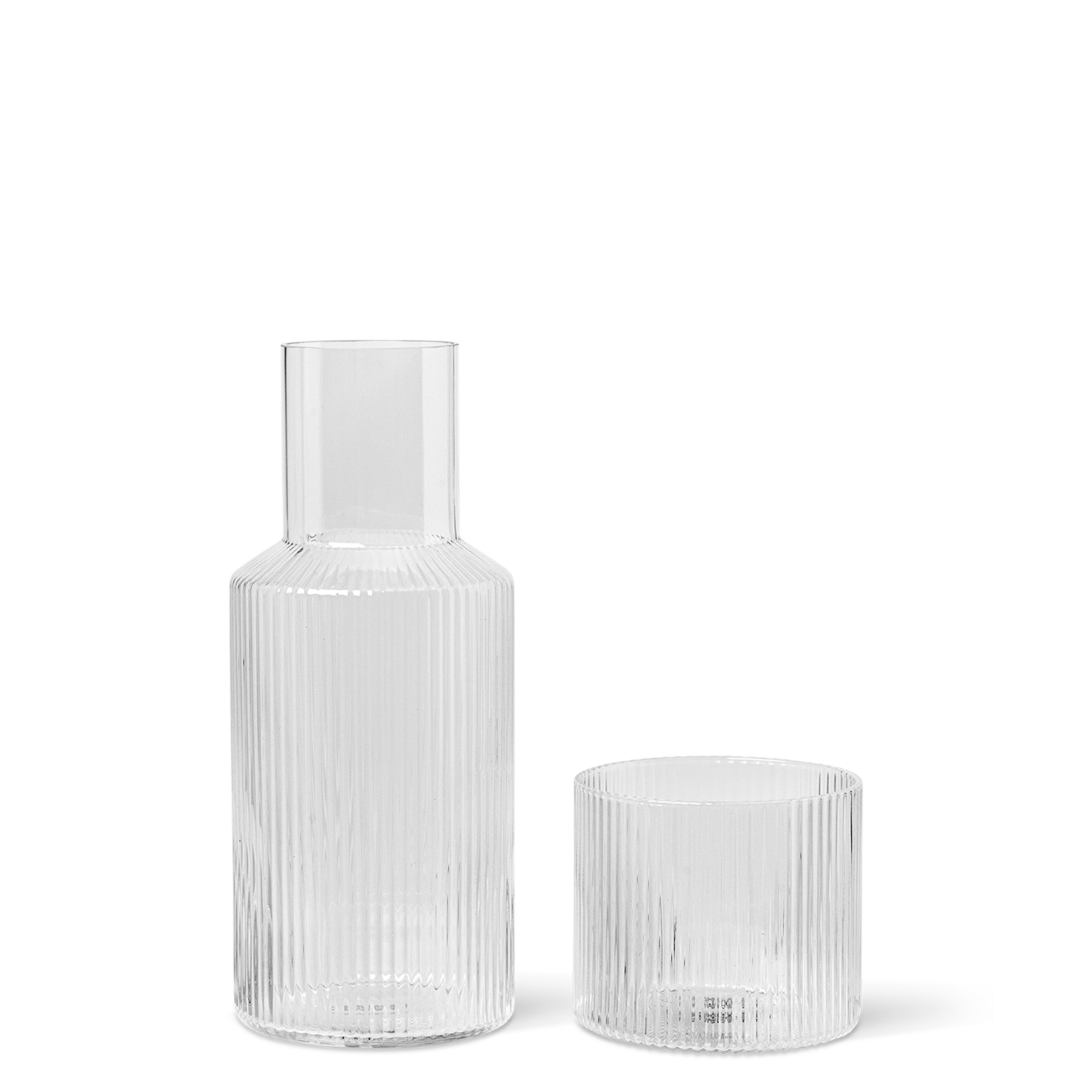 Ferm Living Ferm Living Ripple Karaf set geribbeld helder small