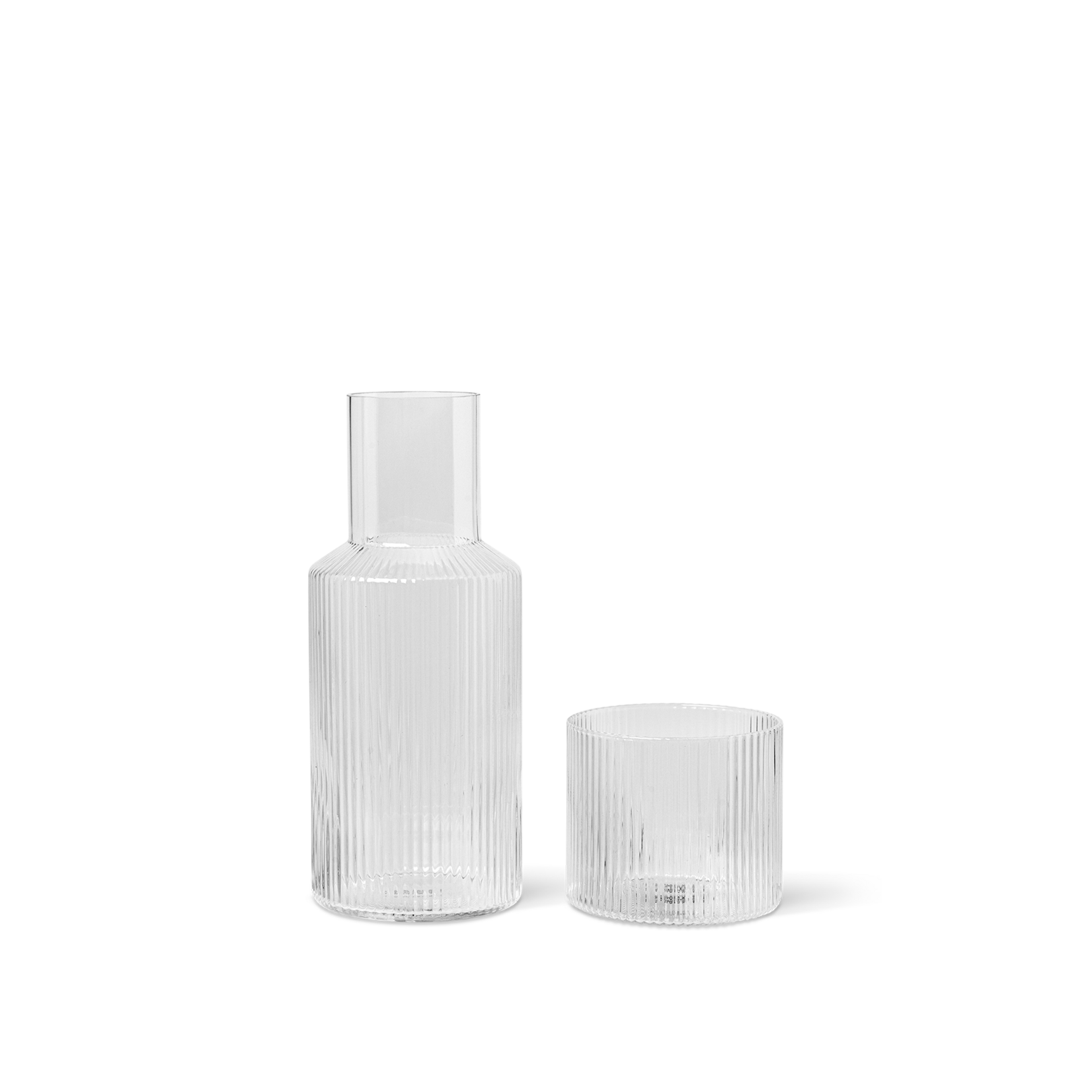 Ferm Living Ferm Living Ripple Karaf set geribbeld helder small