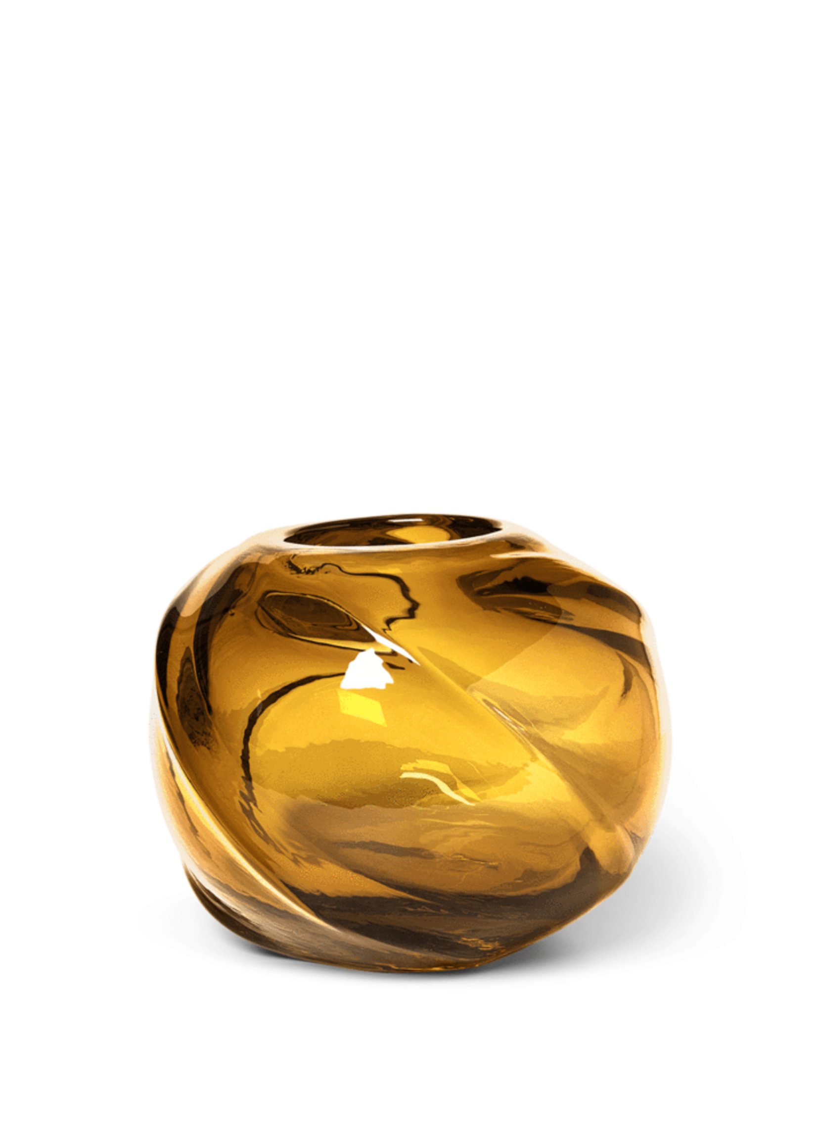 Ferm Living Ferm Living Water Swirl Vase Ambré Rond Ambre