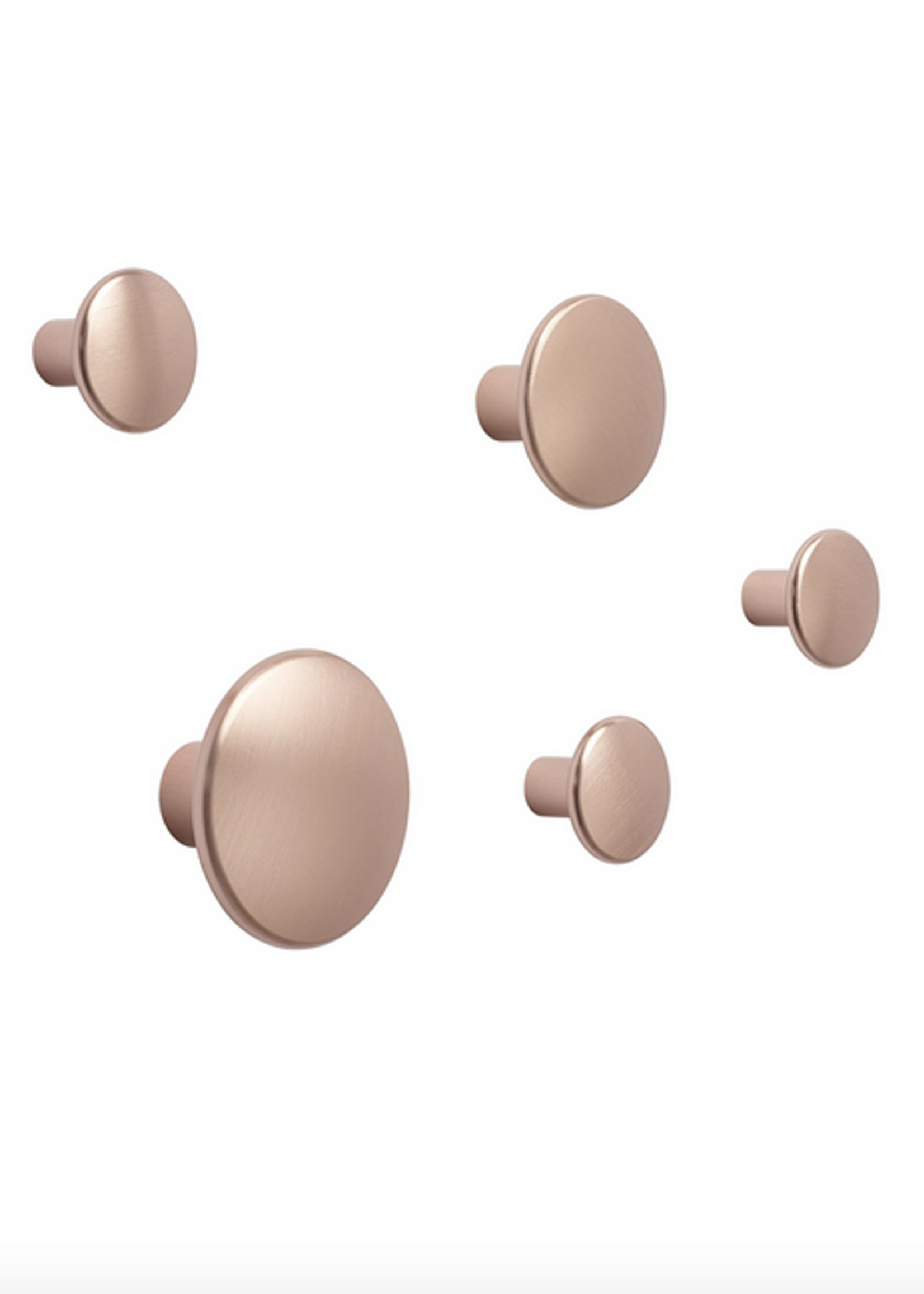 Muuto Muuto The Dots Metaal Rose kapstok set van 5 stuks