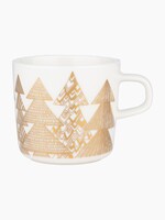 Marimekko Marimekko Kuusikossa koffiekopje 2 dl Wit Gouden kerstboom design