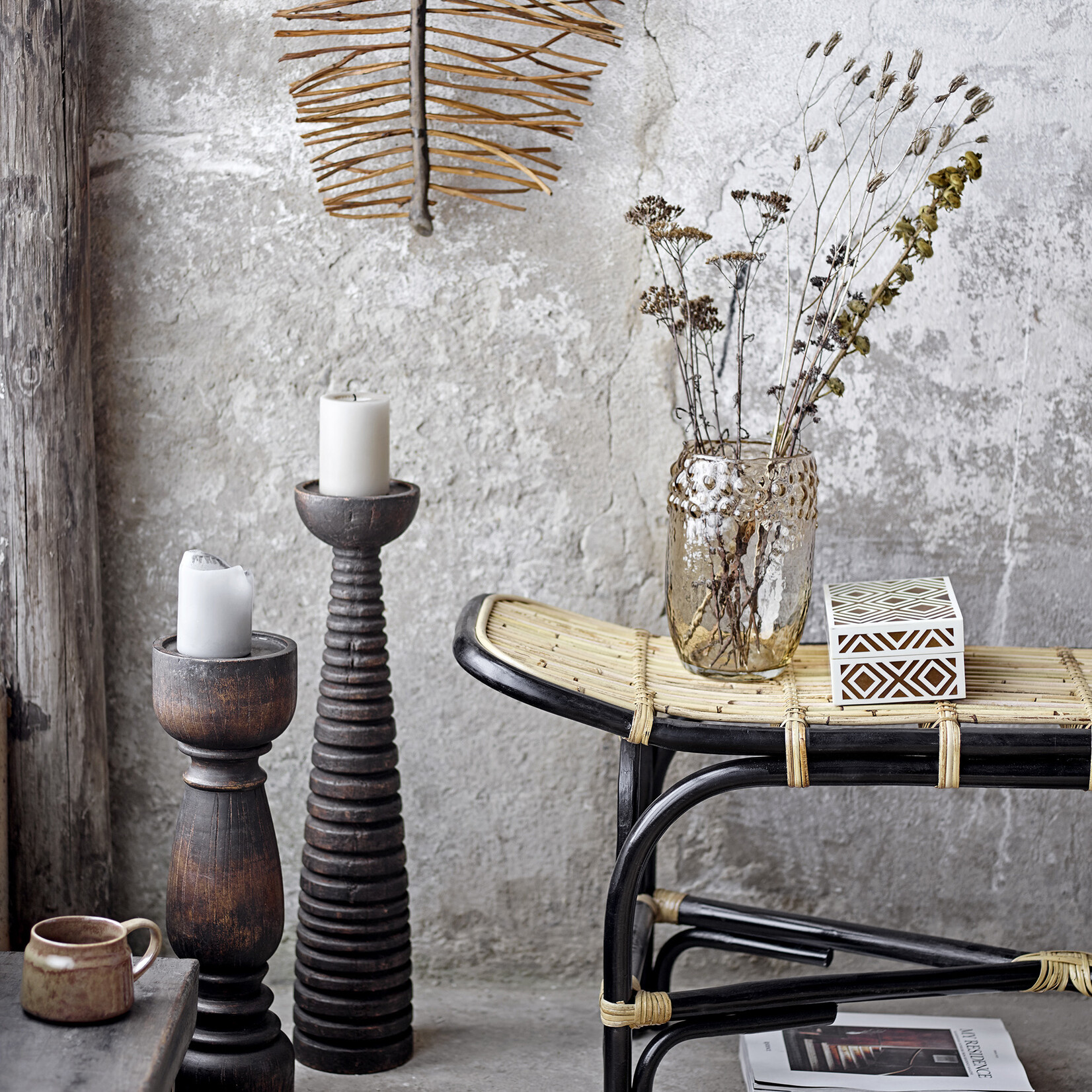 Bloomingville Bloomingville Theron Sokkel Bruin 48cm Mangohout