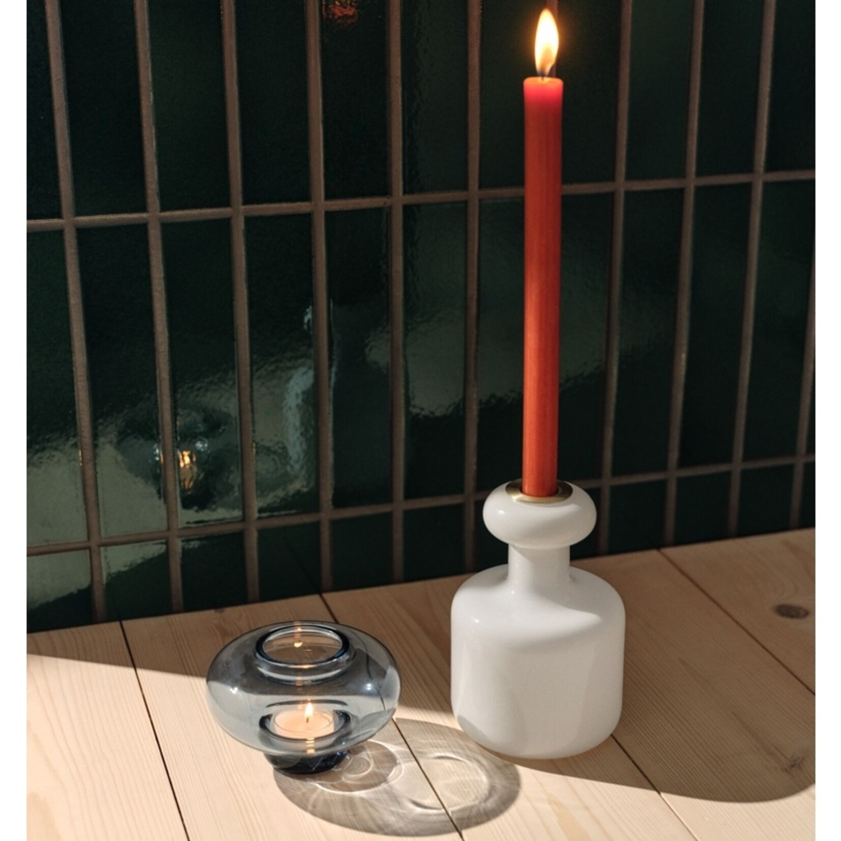 Marimekko Marimekko Plunta Bougeoir Verre Blanc 17cm