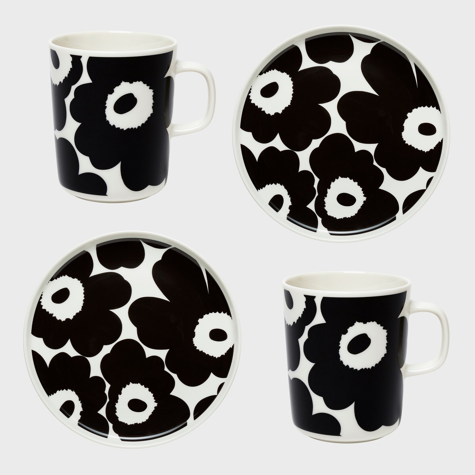Marimekko Marimekko Oiva / Unikko Ontbijtset Zwart