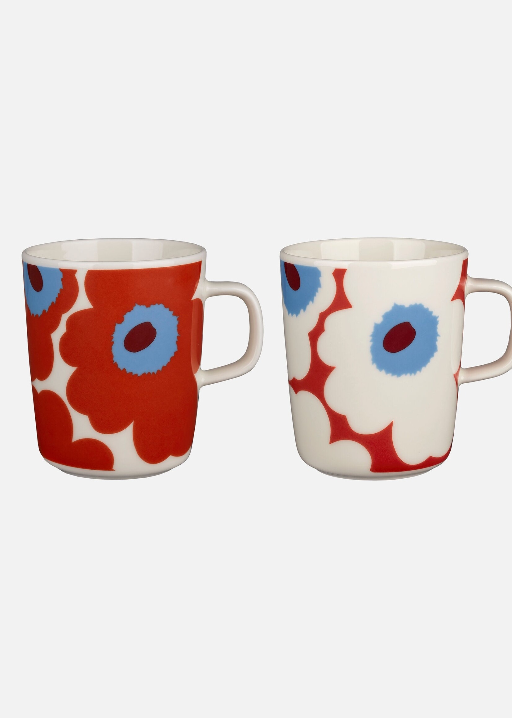 Marimekko Marimekko Unikko Mok 25cl Set van 2 Rood Wit