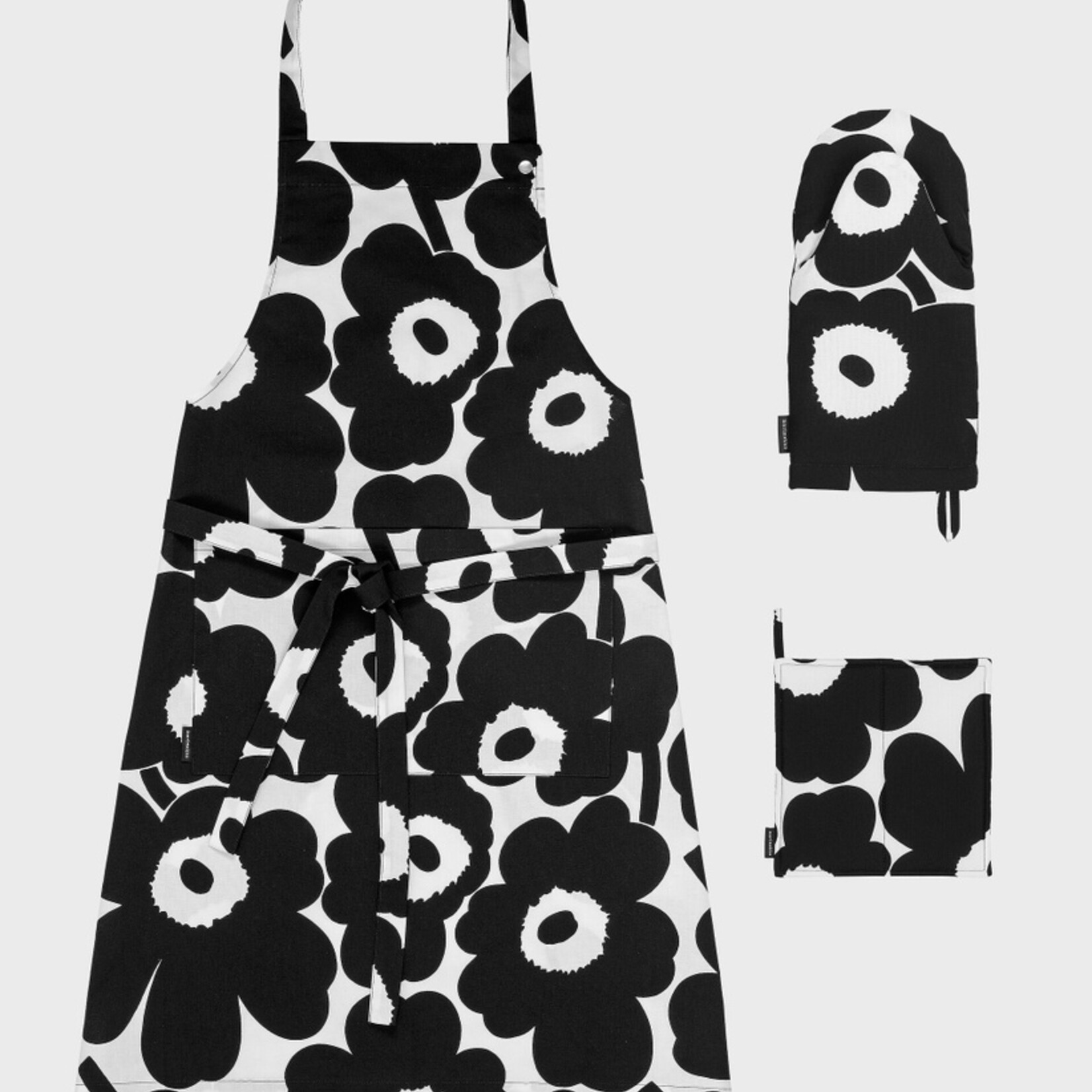 Marimekko Marimekko Unikko Ensemble de textiles de cuisine noir