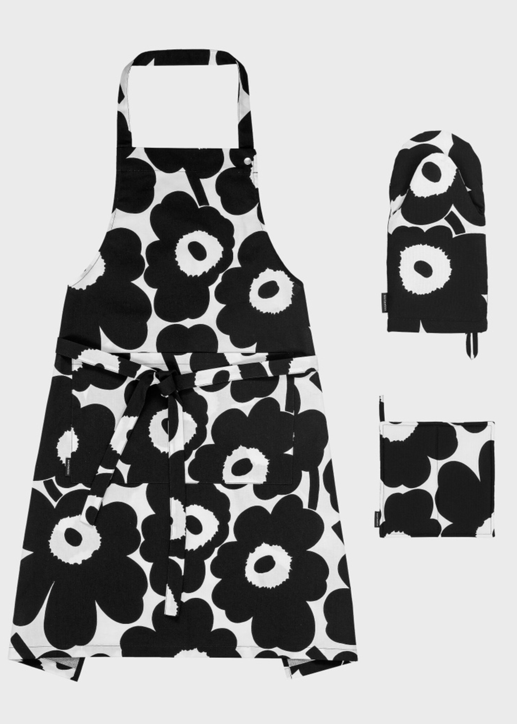 Marimekko Marimekko Unikko Ensemble de textiles de cuisine noir