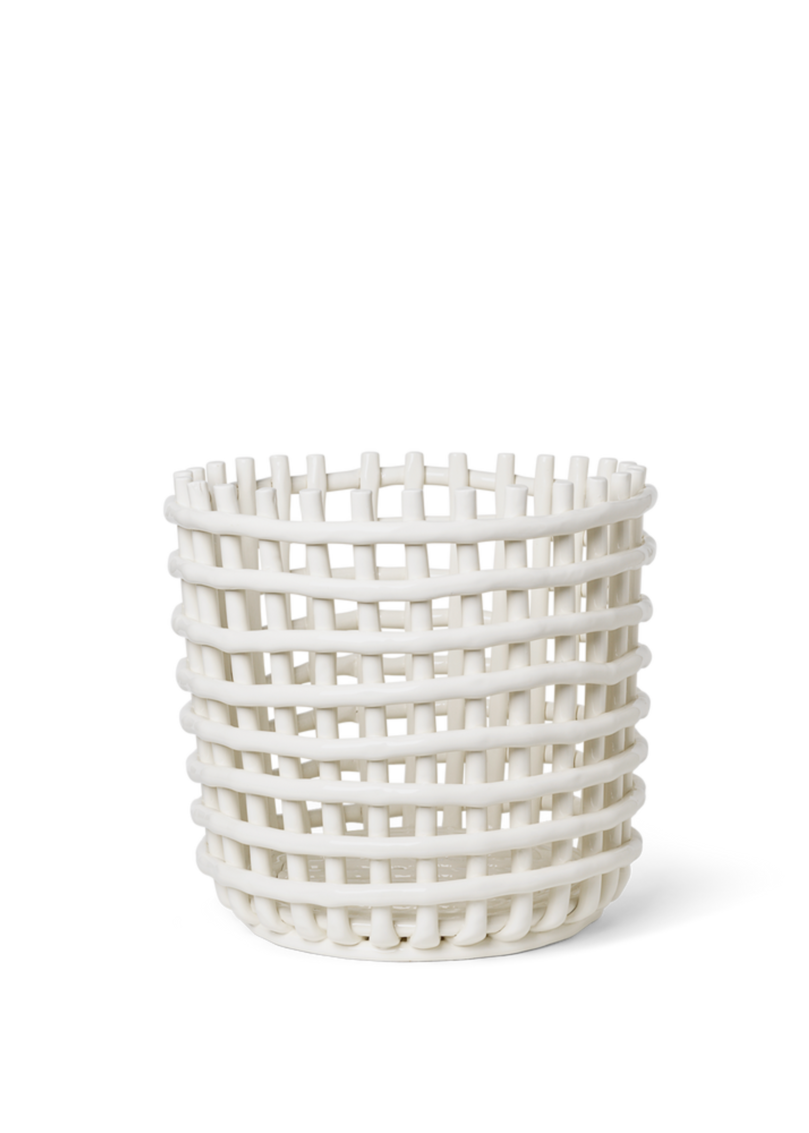 Ferm Living Ferm Living Ceramic Basket Xl Keramiek Wit