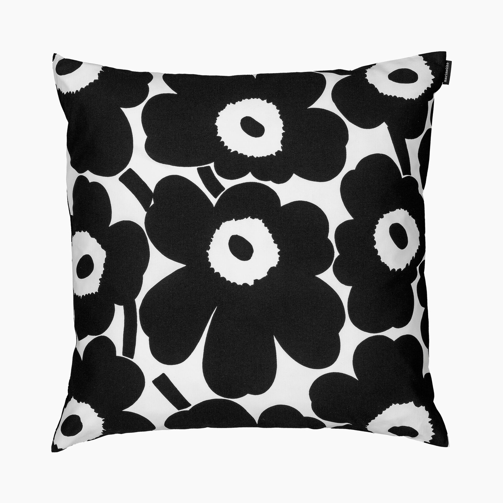 Marimekko Marimekko Pieni Unikko Taie d'Oreiller Noir Blanc 50 x 50cm