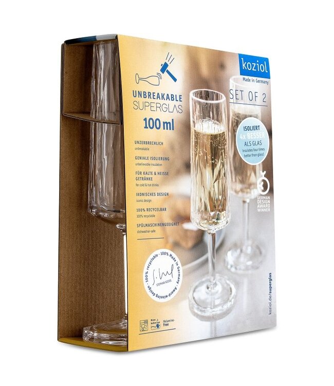 Koziol Koziol - Club n°14 - Super verre - 100ml - Lot de 2 - Cristal clair
