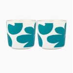 Marimekko Marimekko - LEIKKO - Tasse à café - 2dl - Bleu Blanc - Sans oreille - Lot de 2