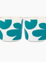 Marimekko Marimekko - LEIKKO - Koffiekop - 2dl - Blauw Wit - Zonder oor -Set van 2