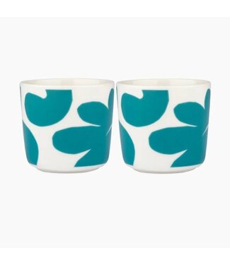 Marimekko Marimekko - LEIKKO - Koffiekop - 2dl - Blauw Wit - Zonder oor -Set van 2