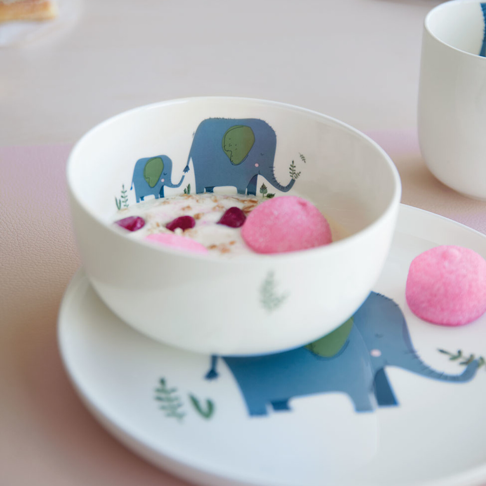 ASA ASA - Kids - 5-delig Kinderservies - Emma Olifant - Porselein - Wit