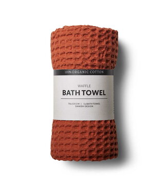 Humdakin Humdakin Serviette de bain Texture gaufrée Terracotta 100% coton biologique