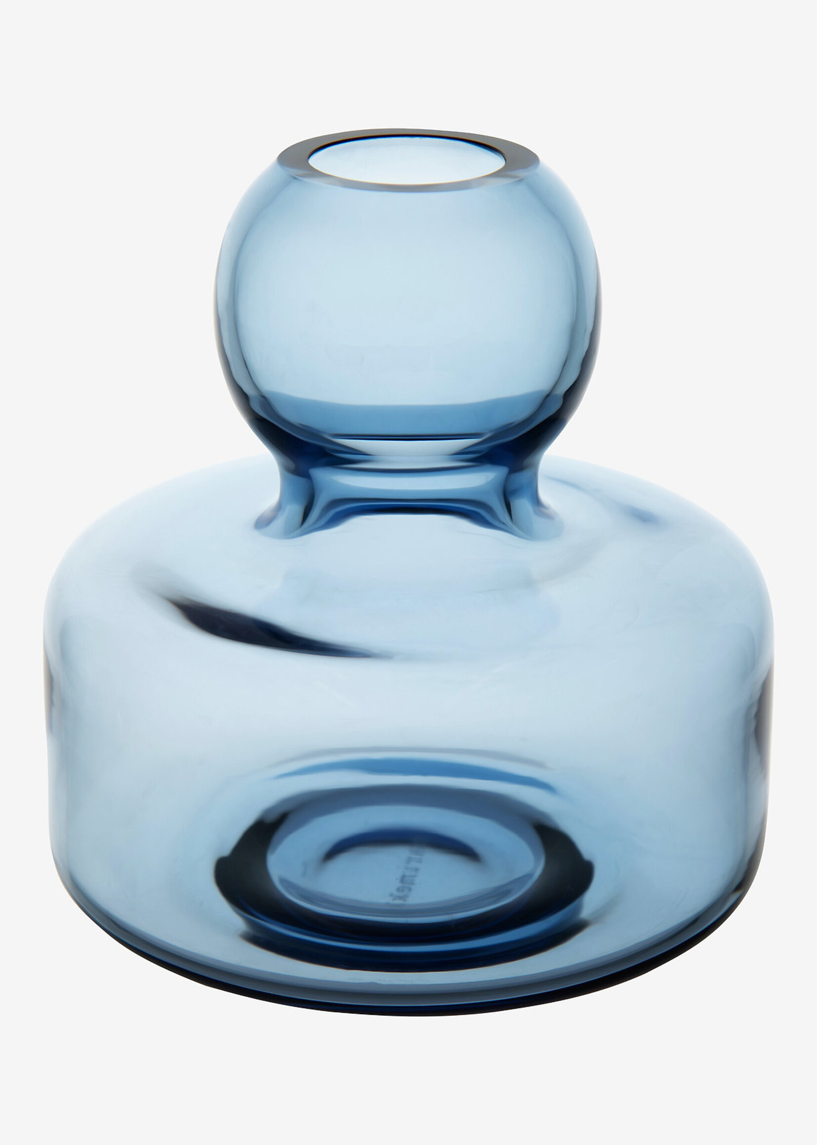 Marimekko Marimekko Vase à fleurs en verre bleu foncé