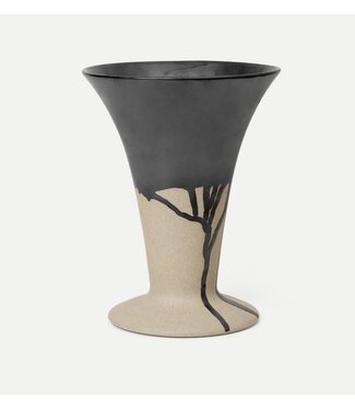 Ferm Living Ferm Living Flores Vaas Zwart met zand kleur