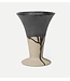 Ferm Living Flores Vaas Zwart met zand kleur