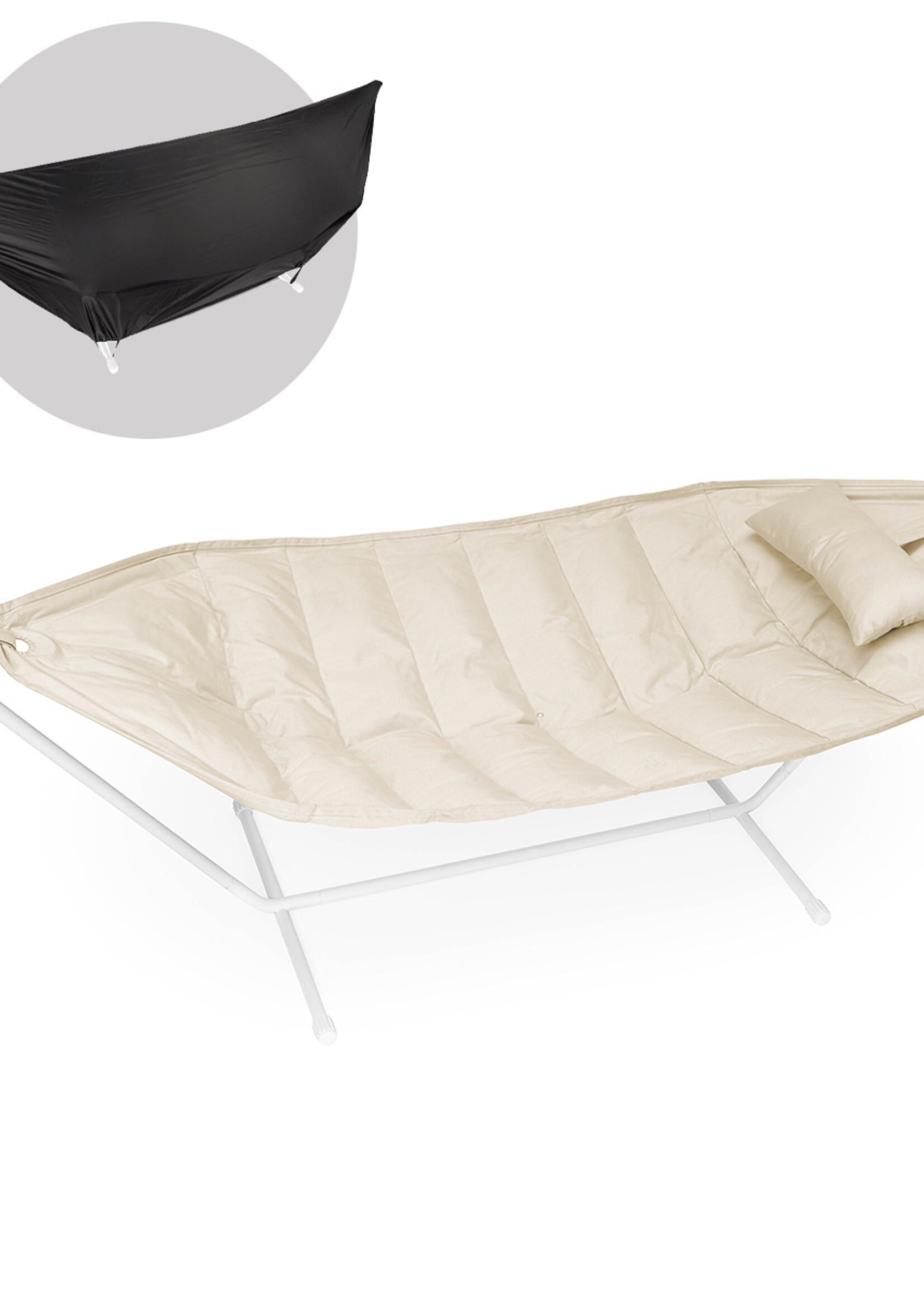 Fatboy Fatboy Headdemock Superb Deluxe Hammock Sahara Incl. coussin et housse de protection - Cadre blanc