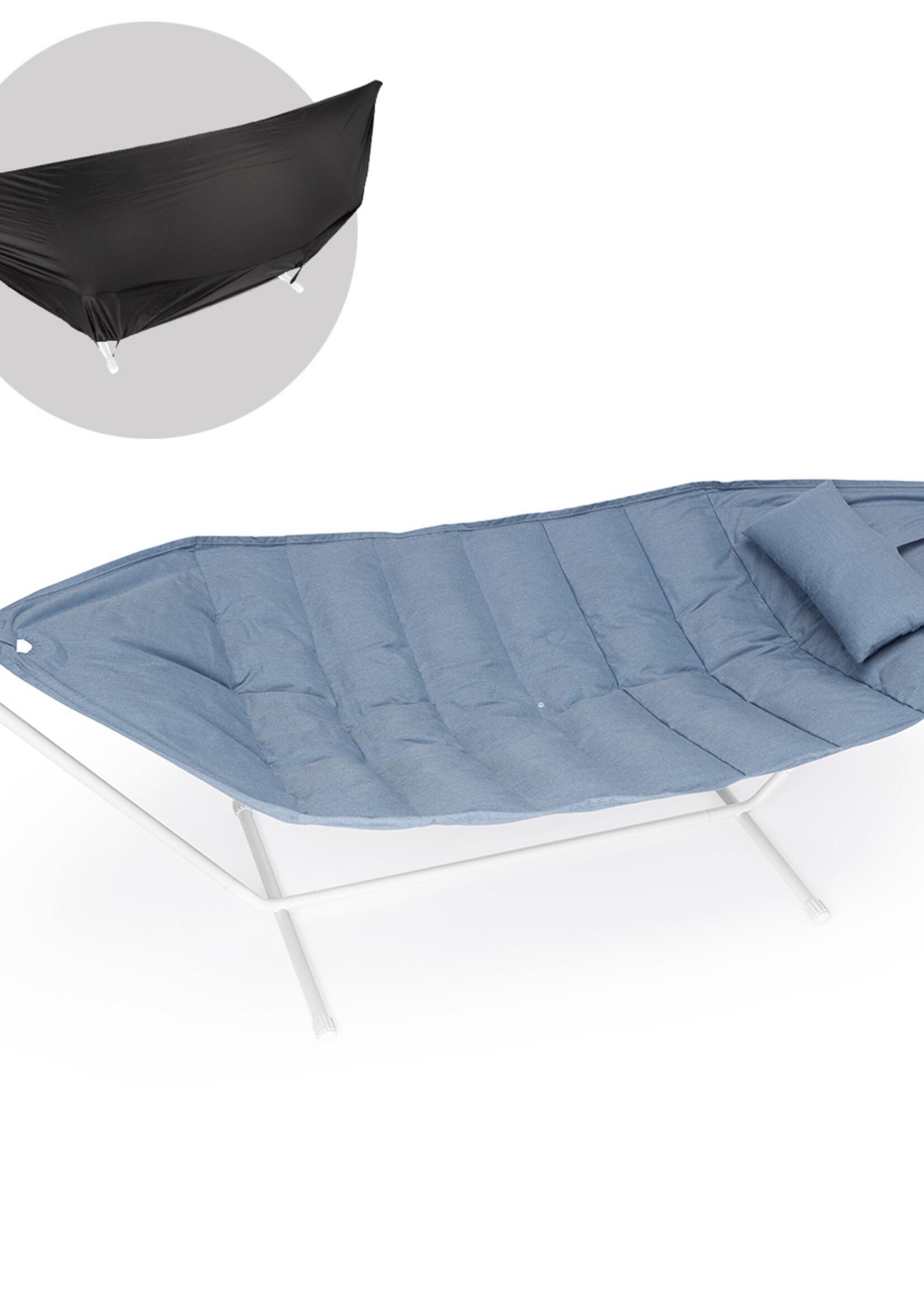 Fatboy Fatboy Headdemock Superb Deluxe Hammock Blue Storm Incl. Coussin et housse de protection - Cadre blanc