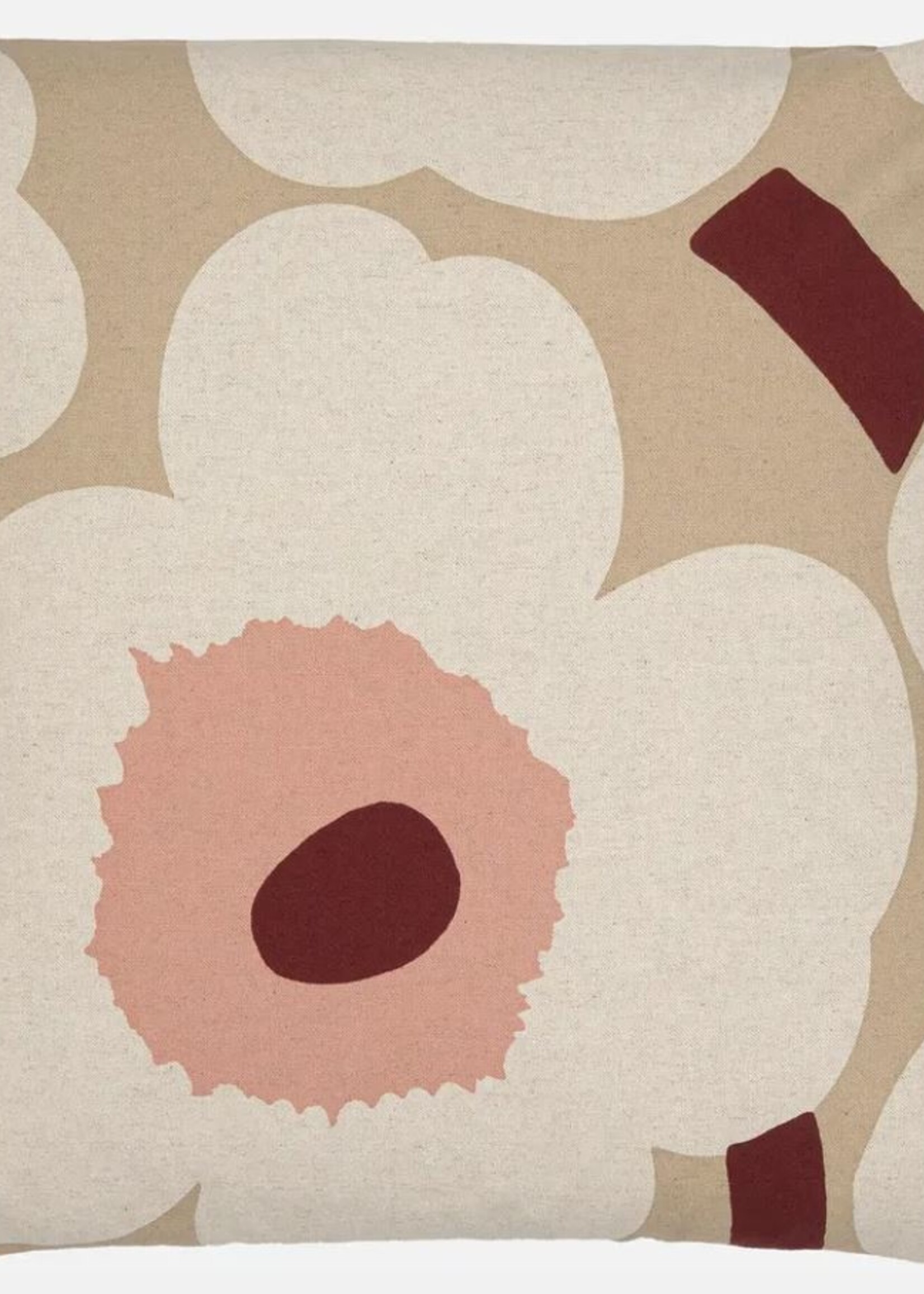 Marimekko Marimekko - Unikko - Kussensloop - Beige Roze -50x50